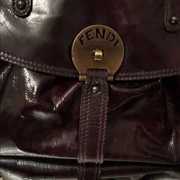 Fendi Dark Burgundy Leather Satchel - Picture 3 of 16